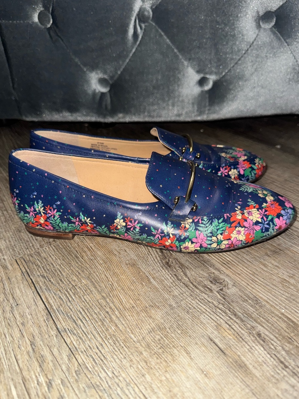 Talbots Women's Ryan Blissful Floral Leather Loafers Size 6.5